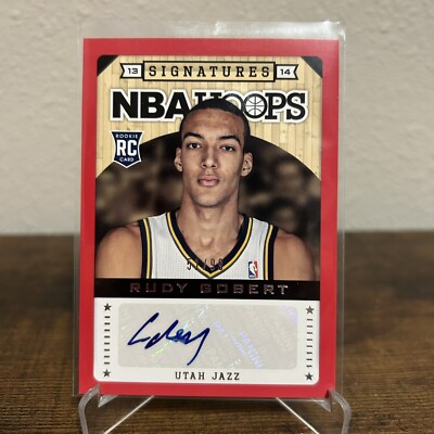 2013-14 NBA Hoops - Signatures Red #187 Rudy Gobert /99 Rookie