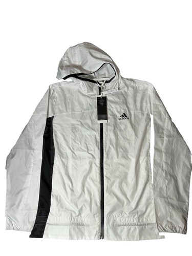 Adidas Carrera Jacket Womens Size S White Running Windbreaker HF2149 $60 New