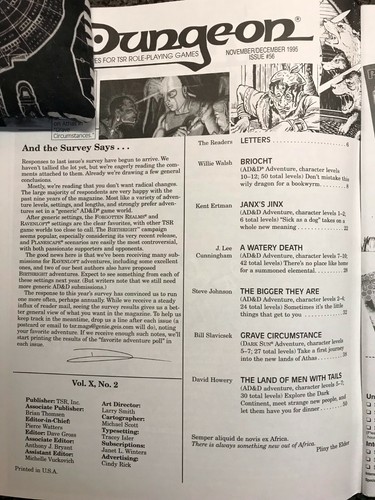 ✰SHIPS FREE/US✰  AD&D/D&D ✰ DUNGEON Magazine # 56 ✰ Celtic Green Dragon/Nereid - Picture 5 of 5