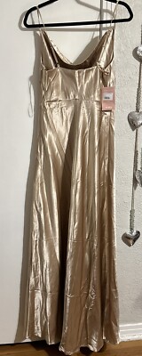 Birdy Gray Lisa long dress satin Gold champagne Size Medium | eBay Birdy Gray Lisa long dress satin Gold champagne Size Medium | eBay