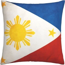 Philippine Flag Decorative 18x18 Modern/Transitional Pillow Cover