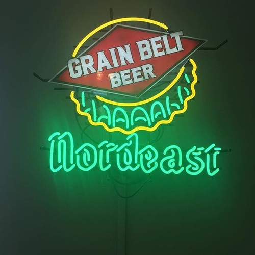24"x20" Nordeast Grain Belt Beer Neon Sign Visual Real Glass Handmade