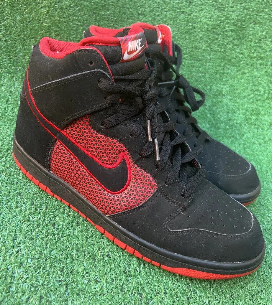 Nike Dunk High Retro Black Red Bred Mens Size 11 US 317982-055 Pre 