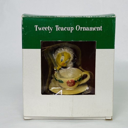 Vintage Santa Tweety Bird Teacup Ornament Christmas Holiday Cartoon Network 1997