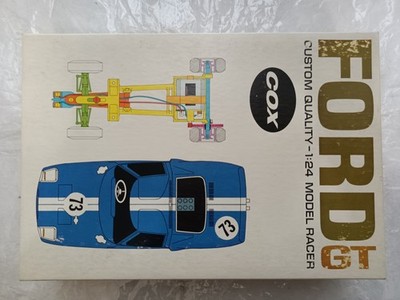 Vintage COX 1/24 FORD GT Slot Car Kit #9800 BLUE LESS MOTOR NIB