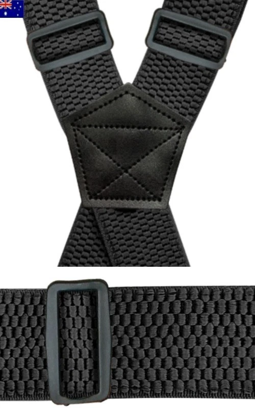 Heavy Duty Mens Suspenders 38mm Adjustable Elastic Belt 4 Clip on Braces Trouser - image 3 of 3