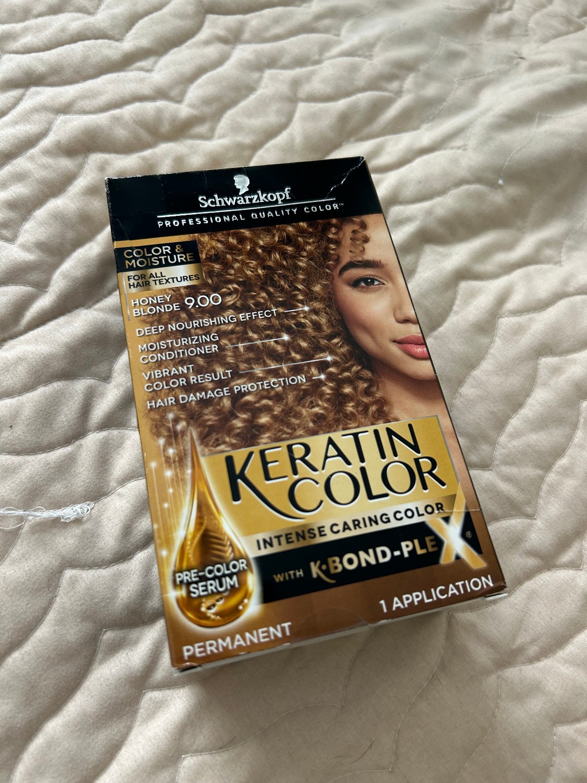 NEW~Schwarzkopf Keratin Intense Caring Permanent Hair Color~Honey Blonde 9.00