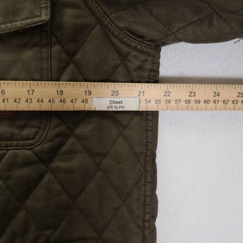 Overland Quilted Coated Cotton Shirt Jacket Men S Dark Olive NWT Deadstock image 8