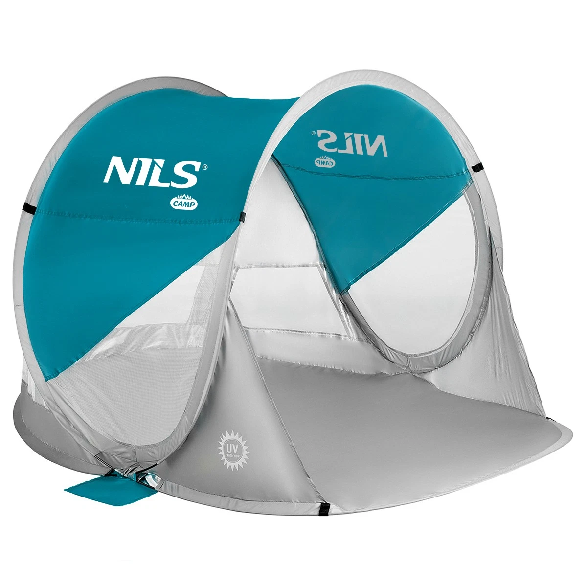 Tenda Da Spiaggia Pop-up Automatica Outsunny - 2 Persone, Protezione UV, Arancione, Portatile