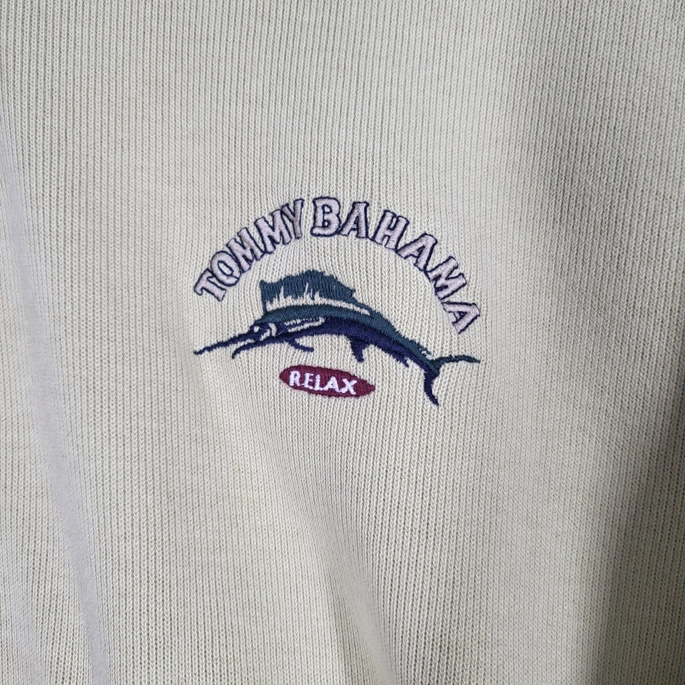Tommy Bahama Sudadera Para Hombre XL Amarilla Relax Cuarto Cremallera Pullover Bordado Foto 3 de 4