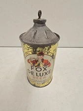 Vintage Fox De Luxe Brewing Grand Rapids Michigan Full Quart Cone Top Beer Can