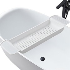 Bath Tub Tray - Stretchable, Strong Load-Bearing, Plastic, Anti-SlipTray White