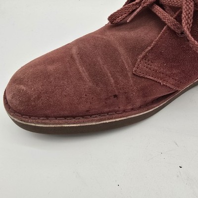 Clarks Boots Mens 9.5 Red Leather Desert Chukka Bootie Lace  display picture 3