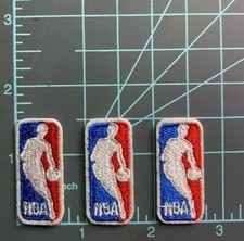 Basketball Logo small Iron on Patch - Pack of 3 - 1.5" x 0.5"