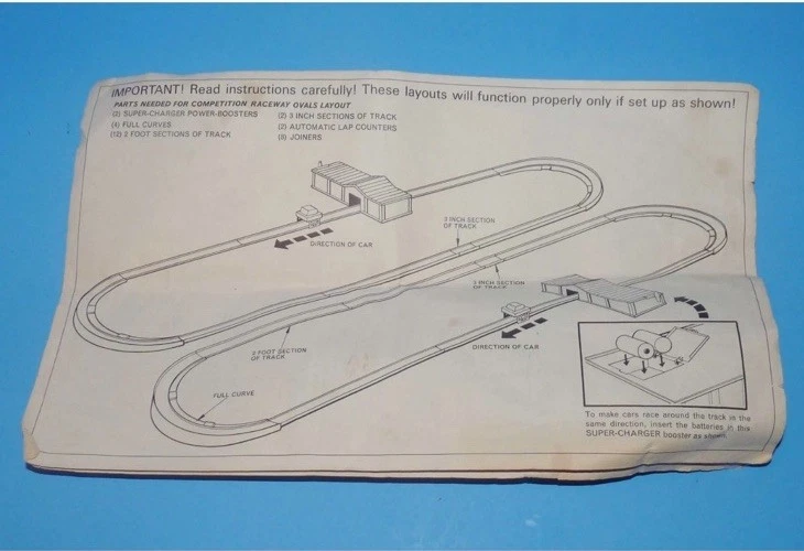 Hot Wheels Super Charger Race Set Original Instructions 1968 Vintage Mattel - Image 2 of 4