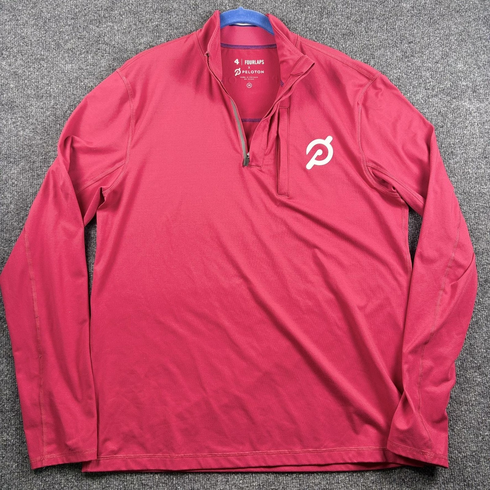 Peloton Fourlaps Pullover Mens Medium Red Quarter… - image 1