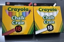 NEW Crayola Multi Color Chalk 18 Pack And White Chalk 18 Pack Nontoxic Fun