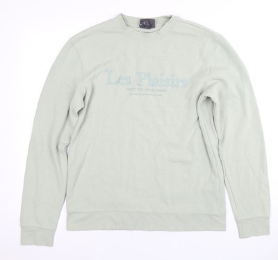 H&M Herren Pullover grün mit Rundhalsausschnitt, Größe S