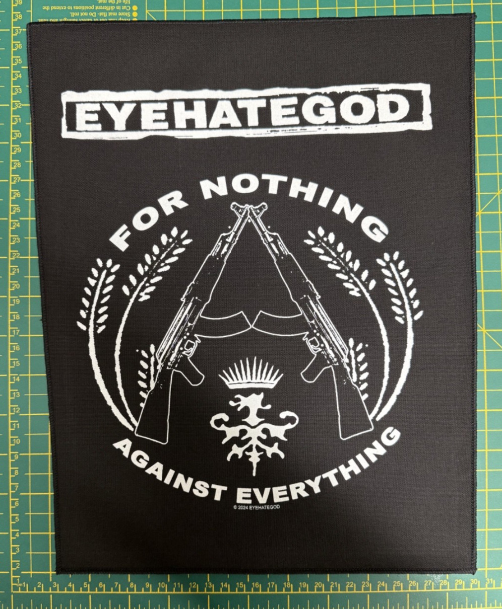 Eyehategod For Nothing Against Everything Large Size Printed Sew On Back Patch