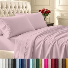 Full Size Bed Sheets Set Soft 400 Thread Count Sateen Natural 100 Cotton Sheets