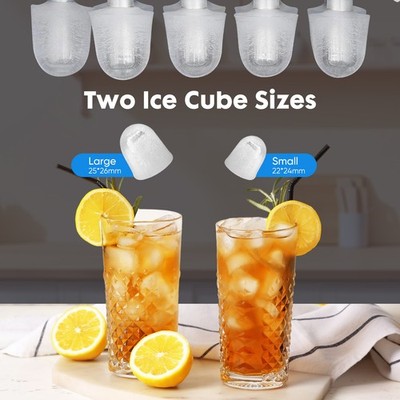Black Portable Ice Maker Fill with Water Ready to Go Different Ice Cube Sizes