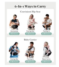 OPEN BOX DEAL MOMTORY Safety-Certified 6-in-1 Baby Carrier Newborn to Toddler