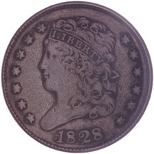 1828 (P) Classic Half Cent 13 Stars Very Fine VF See Pics O955