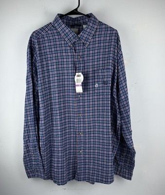 Chaps Brushed Flannel Men's Plaid Long Sleeve Button-Down Shirt New With Tags