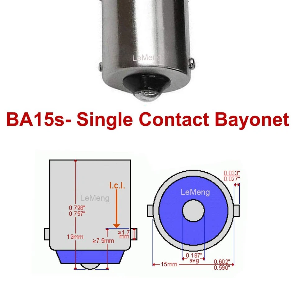 12V BA15S LED Bulb S8 SC 3W 300Lm 2700K Warm White,Bayonet Single Contact Bas... - Image 3 of 4