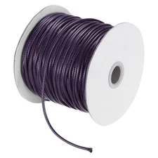 Dark Purple 2.5mm Waxed Cord 87 Yard Wax Bead Thread String for Jewelry Making