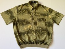 VTG ALAN STUART HAWAIIAN PRINT SHIRT SIZE MENS LARGE 80s 90s HALF BUTTON UP