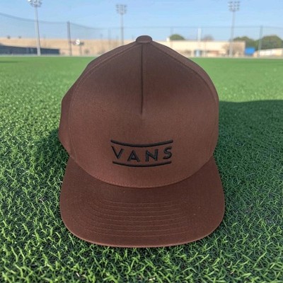 VANS Brown Snapback Adjustable Classic Hat Men One Size Casual Solid Summer Fall