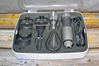 KitchenAid Handheld Blender Set Gray 5 Speed Stick Mixer Whisk W/ Case