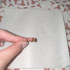 PANDORA Gold & Pink Flower Daisy Band Ring, M...