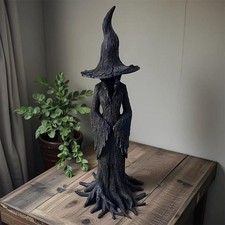 Halloween Witch Statue Resin Figurine Gothic Horror Decor Home Party Ornament 