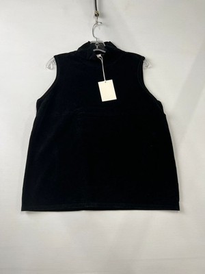 COS Chenille Mock Neck Vest Women's Size XL Black