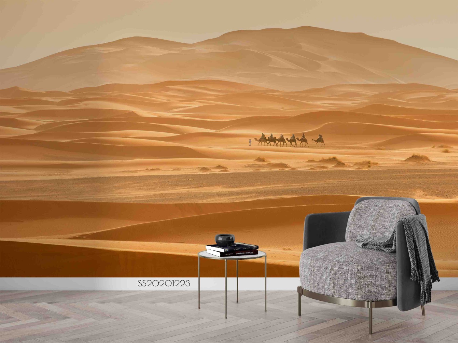 3D Desert Camel Caravan Landscape Wall Murals Wallpaper Murals Wall Sticker
