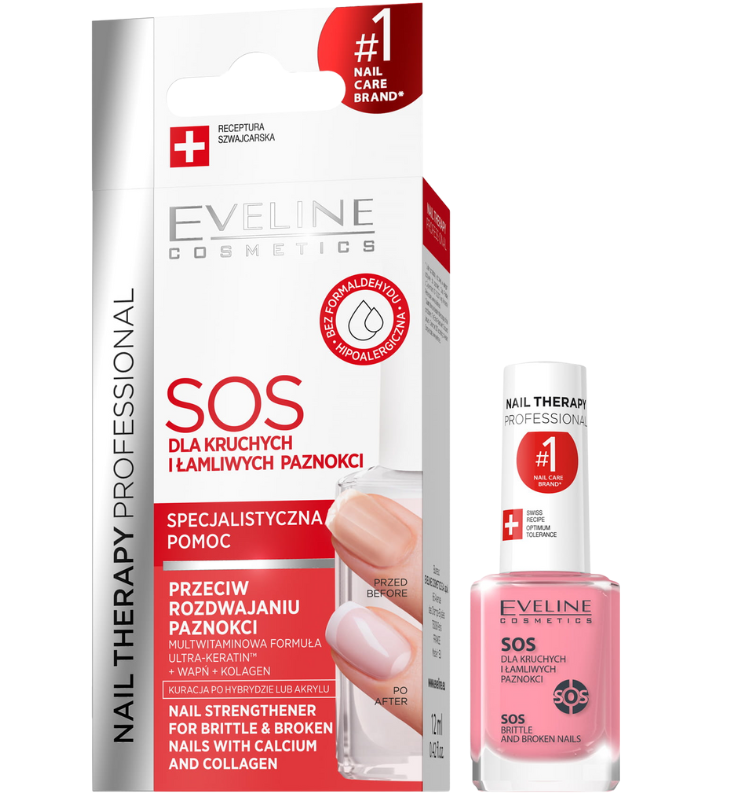 Eveline SOS Nail Therapy Strengthening Conditioner Calcium and Collagen 12ml