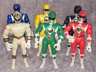 Vintage 1993 MMPR Power Rangers 8” Action Figures Lot of 6 Green White Red Blue