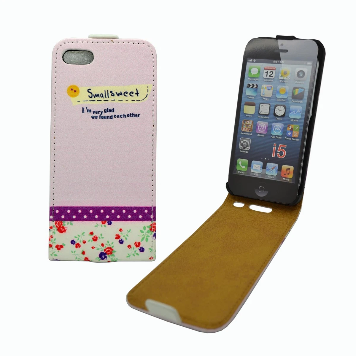 Coque Rabat Simili-cuir Pour IPhone 5/5S - 6 Couleurs Au Choix, Protection Complète Et Style Classe