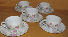 Serie Di 5 Tazze Da Tè Caffè Porcellana Di Limoges HAVILAND Torse Modello Sylvie