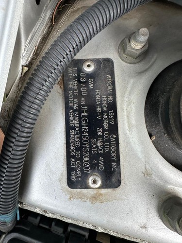 HONDA HRV 02/1999-06/2002 FUEL PUMP 1.6L PETROL D16W P/N 17040S2H930 - Picture 9 of 12