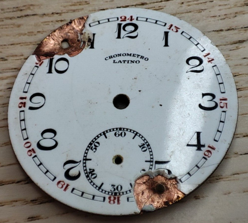 Omega Montre de poche à bouton avec cadran blanc et chiffres romains En