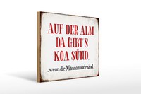 Holzschild Spruch 40X30 Cm Auf Der Alm Da Gibt`S Koa SüNd Deko Schild