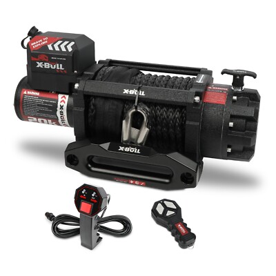 X-BULL Winch 20000lbs 12V Synthetic Rope Heavy Truck Trailer 4×4 Off-Road  4WD