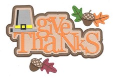 PREMADE SCRAPBOOK-PAPER PIECING-LAYOUT-TITLE-THANKSGIVING-GIVE THANKS