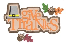 PREMADE SCRAPBOOK-PAPER PIECING-LAYOUT-TITLE-THANKSGIVING-GIVE THANKS
