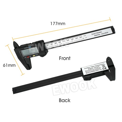 150mm LCD Electronic Digital Vernier Caliper Gauge Measure Micrometer Carbon Fib - Picture 10 of 11