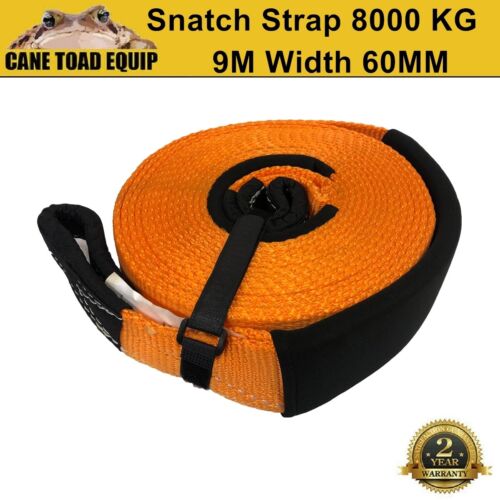 Snatch Strap 8000kg 60mm x 9M Recovery Strap 4x4 Orange Tow Winch Extension SWL  - Picture 1 of 6