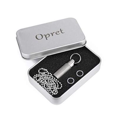 Mini Pill Fob Titanium Pill Holder with Keychain and Necklace for Travel  Purse